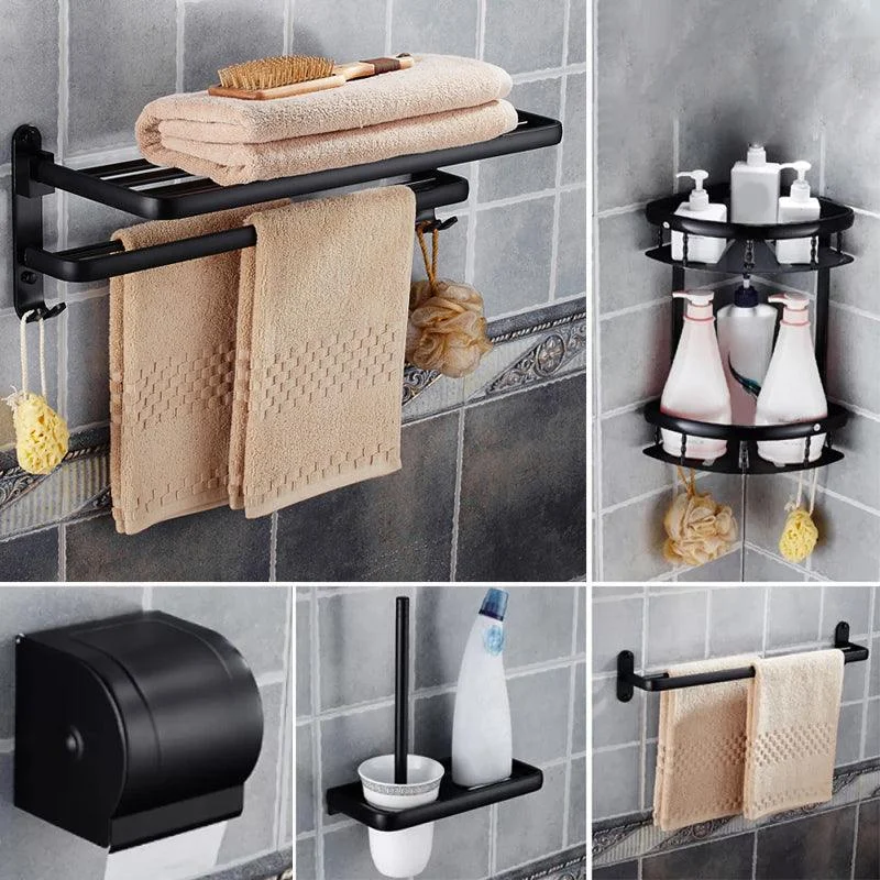 Modern Bathroom Accessories Hardware Set Black Accessories Hardware Set -Bathlova