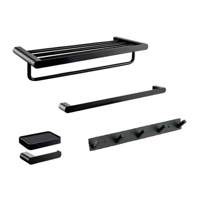 Modern Bathroom Accessories Hardware Set Black Bathroom Hardware Set -Bathlova