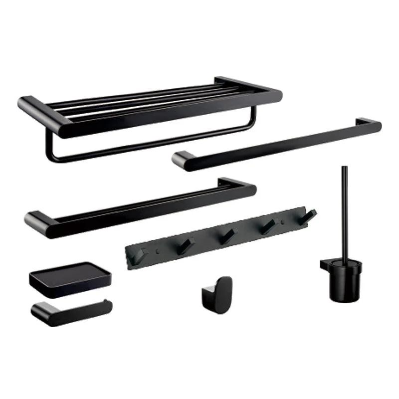 Modern Bathroom Accessories Hardware Set Black Bathroom Hardware Set -Bathlova