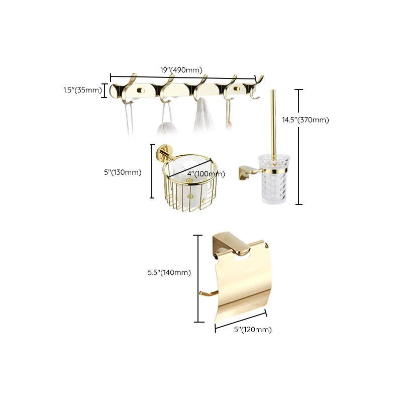 Modern Bathroom Accessories Hardware Set Gold Bathroom Hardware -Bathlova