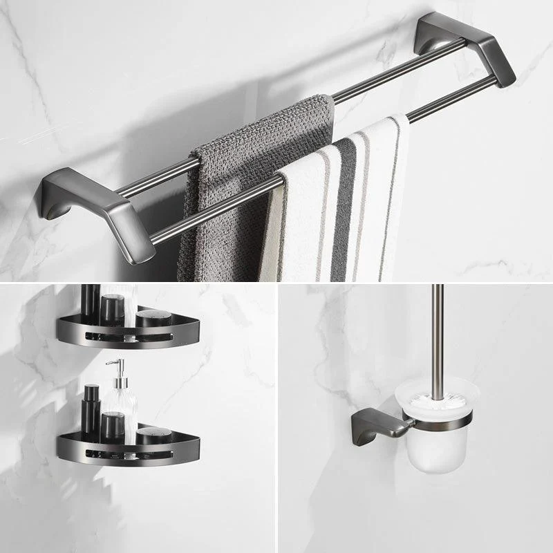 Modern Bathroom Accessories Hardware Set Grey Bathroom Accessory Kit -Bathlova