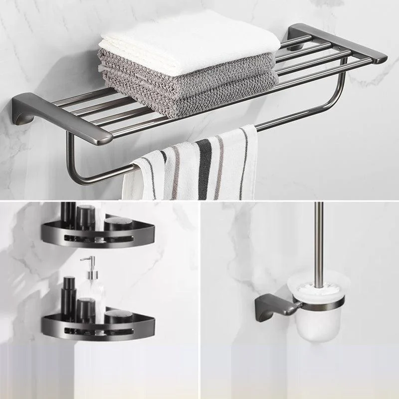 Modern Bathroom Accessories Hardware Set Grey Bathroom Accessory Kit -Bathlova