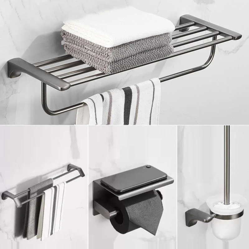 Modern Bathroom Accessories Hardware Set Grey Bathroom Accessory Kit -Bathlova