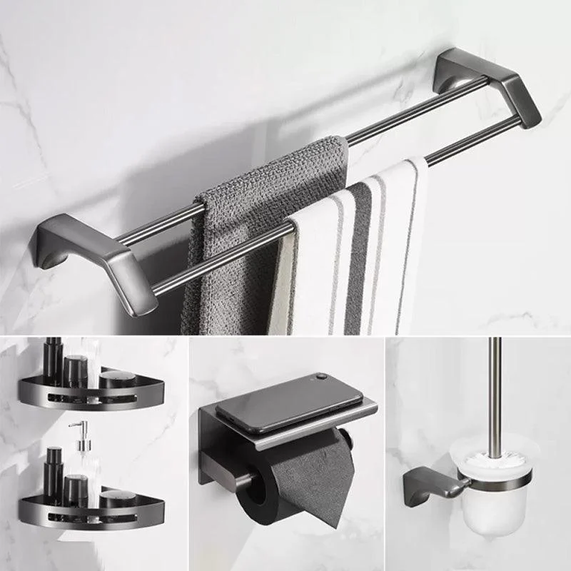 Modern Bathroom Accessories Hardware Set Grey Bathroom Accessory Kit -Bathlova