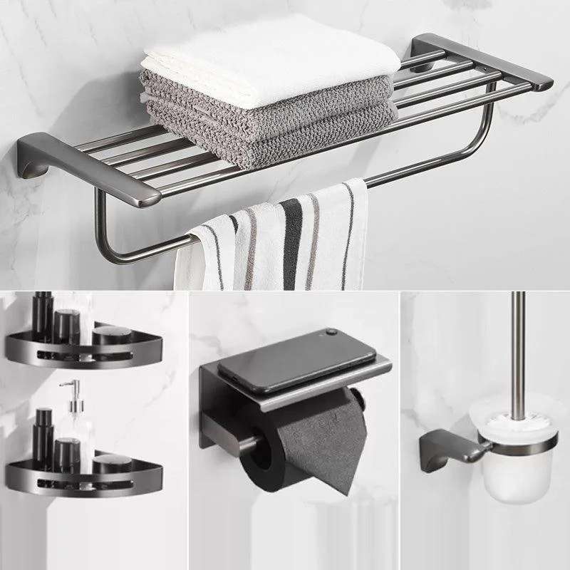 Modern Bathroom Accessories Hardware Set Grey Bathroom Accessory Kit -Bathlova