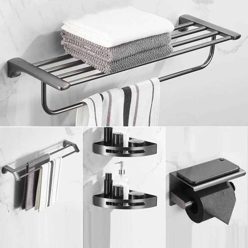 Modern Bathroom Accessories Hardware Set Grey Bathroom Accessory Kit -Bathlova