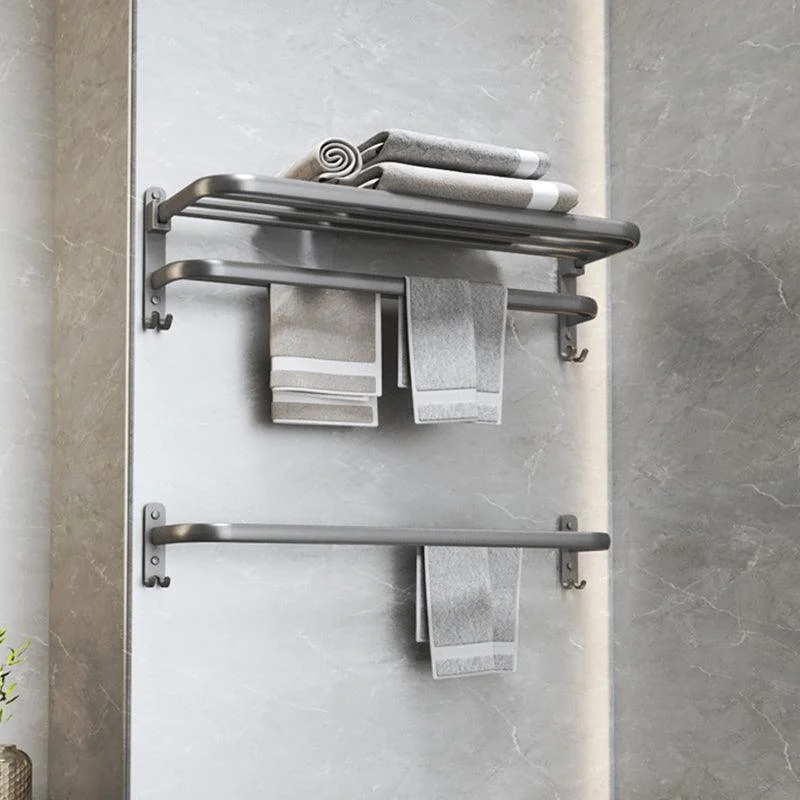 Modern Bathroom Accessories Hardware Set Grey Metal Bathroom Accessory Kit Anti-rust -Bathlova