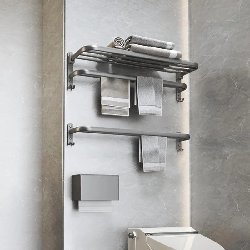 Modern Bathroom Accessories Hardware Set Grey Metal Bathroom Accessory Kit Anti-rust -Bathlova