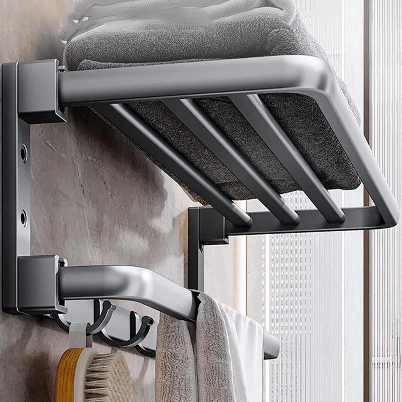 Modern Bathroom Accessories Hardware Set Grey Towel Bar Bath Shelf Bath Hardware Set -Bathlova