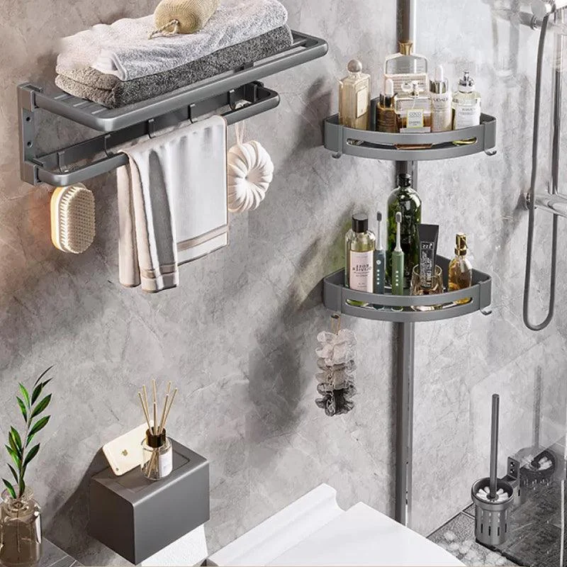 Modern Bathroom Accessories Hardware Set Grey Towel Bar Bath Shelf Bath Hardware Set -Bathlova