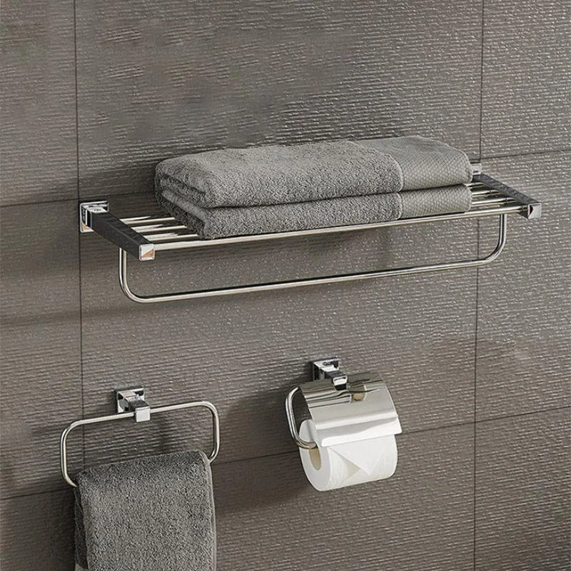 Modern Bathroom Accessories Hardware Set Paper Holder Stainless Steel Bathroom Set -Bathlova