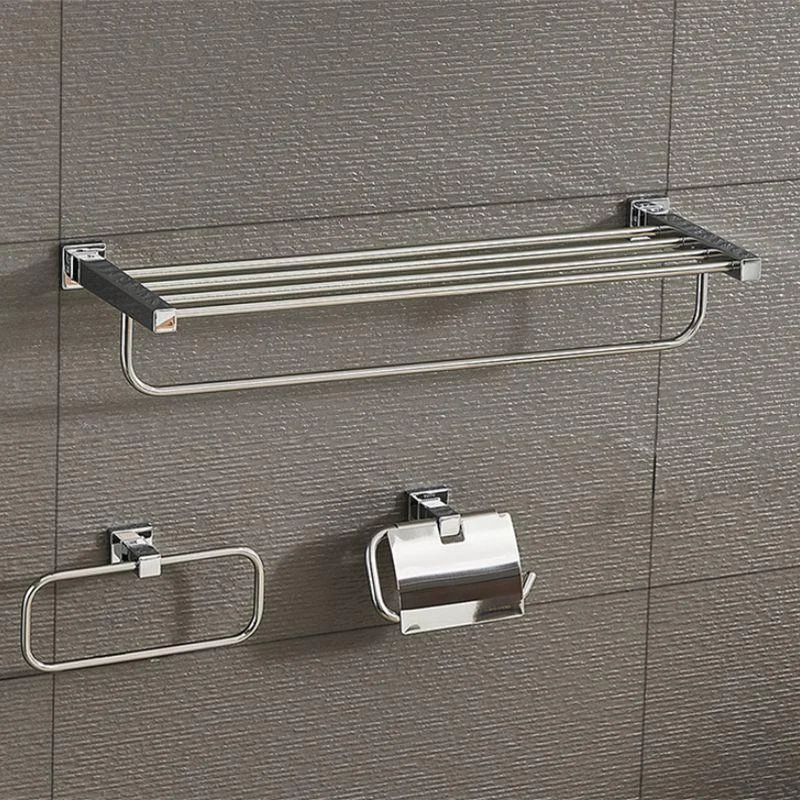 Modern Bathroom Accessories Hardware Set Paper Holder Stainless Steel Bathroom Set -Bathlova