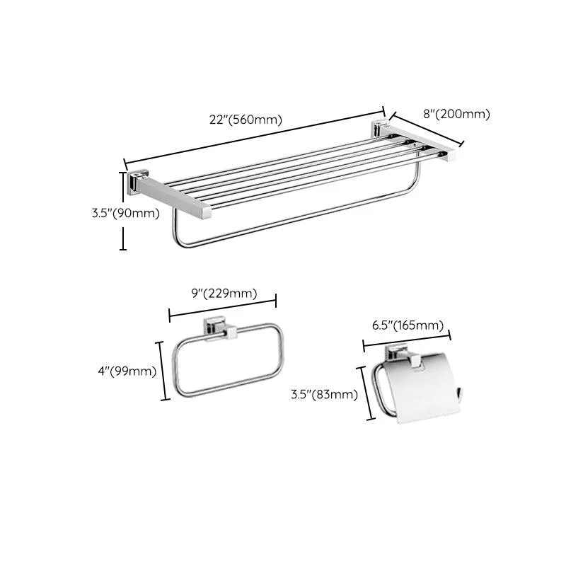 Modern Bathroom Accessories Hardware Set Paper Holder Stainless Steel Bathroom Set -Bathlova