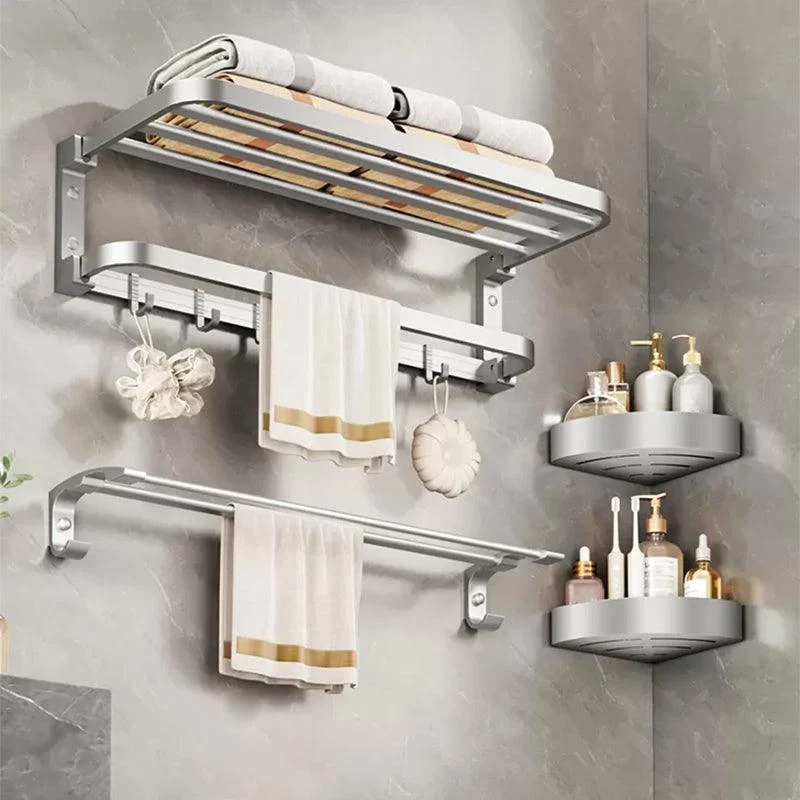 Modern Bathroom Accessories Hardware Set Silver Bathroom Accessories Hardware Set -Bathlova