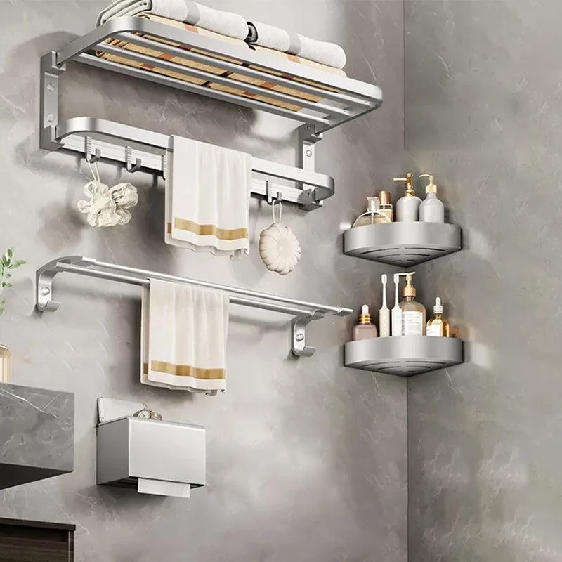 Modern Bathroom Accessories Hardware Set Silver Bathroom Accessories Hardware Set -Bathlova