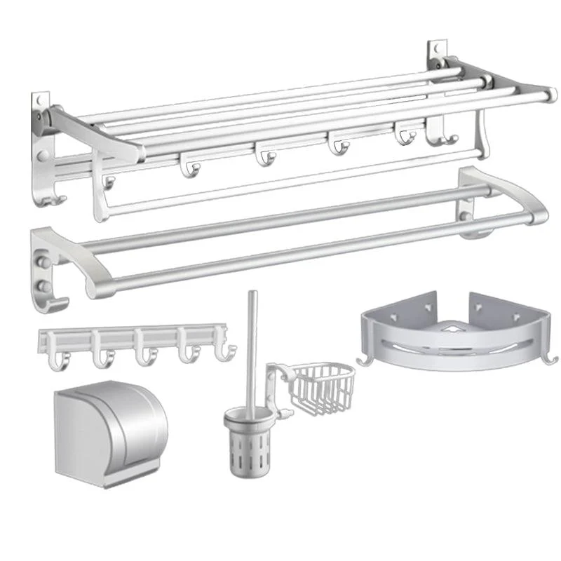 Modern Bathroom Accessories Hardware Set Silver Bathroom Accessory Kit -Bathlova