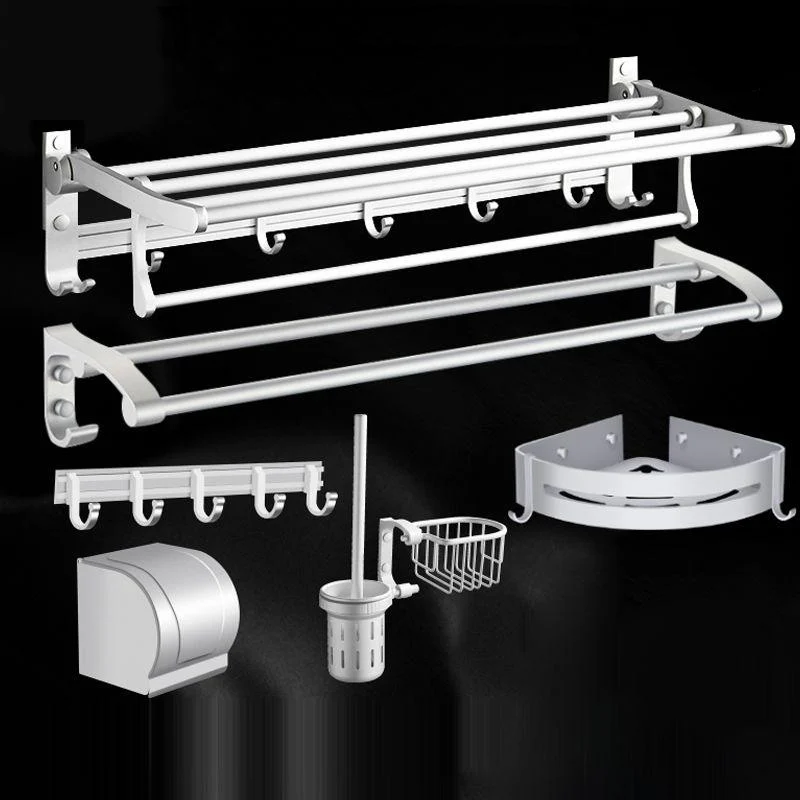 Modern Bathroom Accessories Hardware Set Silver Bathroom Accessory Kit -Bathlova