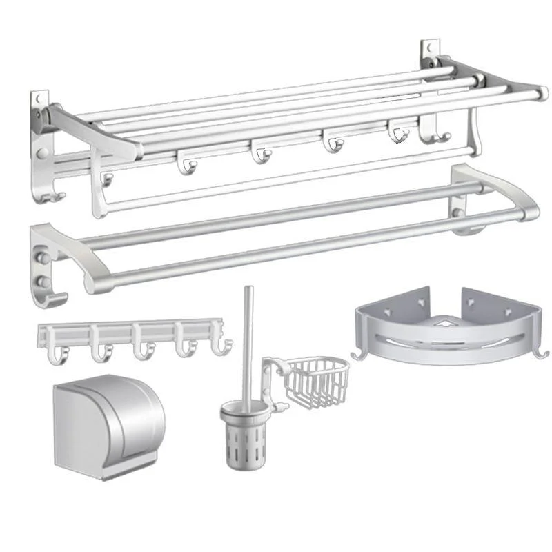 Modern Bathroom Accessories Hardware Set Silver Bathroom Accessory Kit -Bathlova