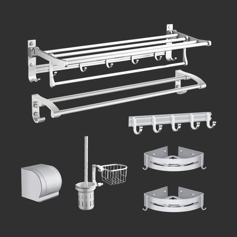 Modern Bathroom Accessories Hardware Set Silver Bathroom Accessory Kit -Bathlova