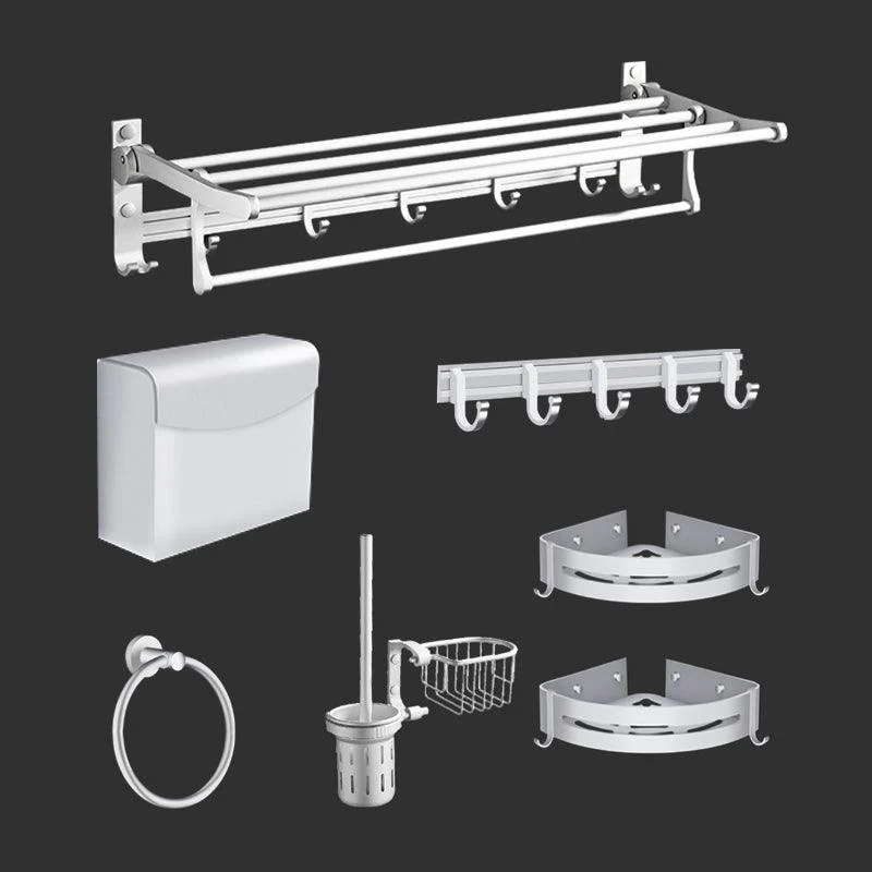 Modern Bathroom Accessories Hardware Set Silver Bathroom Accessory Kit -Bathlova