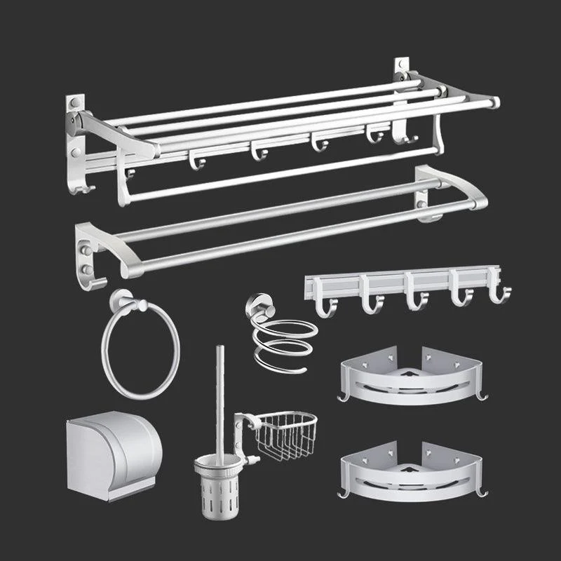 Modern Bathroom Accessories Hardware Set Silver Bathroom Accessory Kit -Bathlova