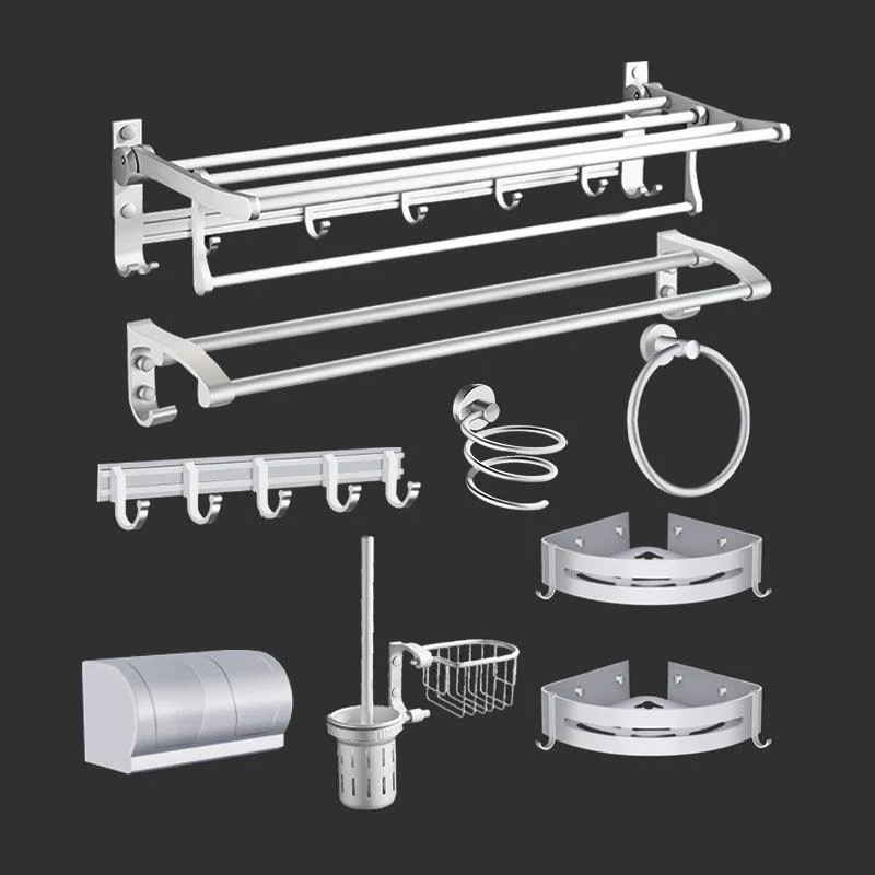 Modern Bathroom Accessories Hardware Set Silver Bathroom Accessory Kit -Bathlova