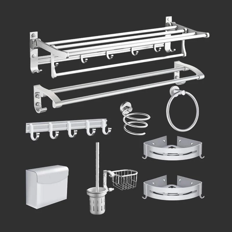 Modern Bathroom Accessories Hardware Set Silver Bathroom Accessory Kit -Bathlova