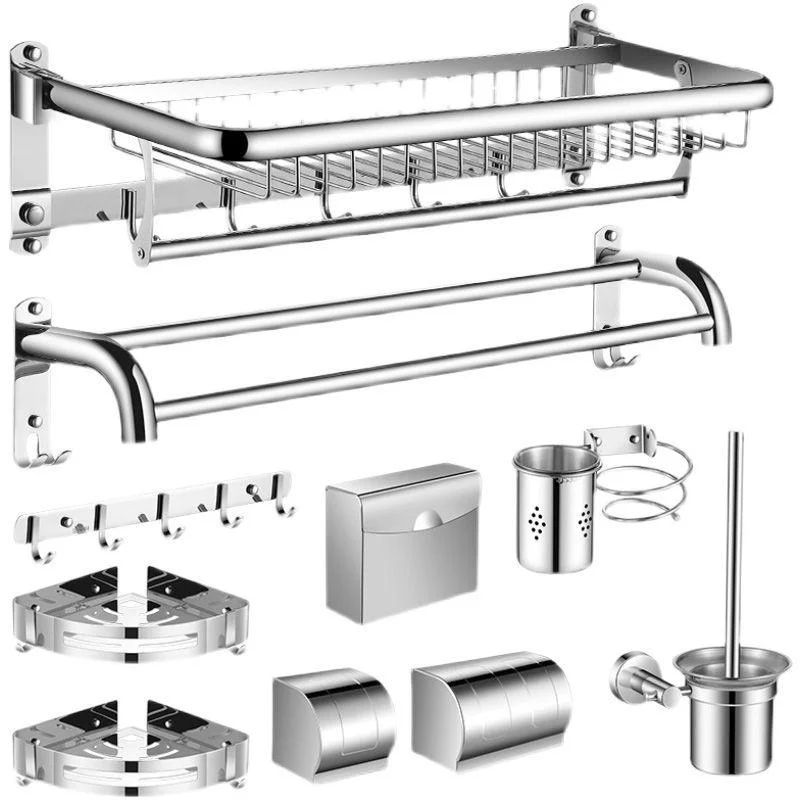 Modern Bathroom Accessories Hardware Set Silver Bathroom Hardware -Bathlova