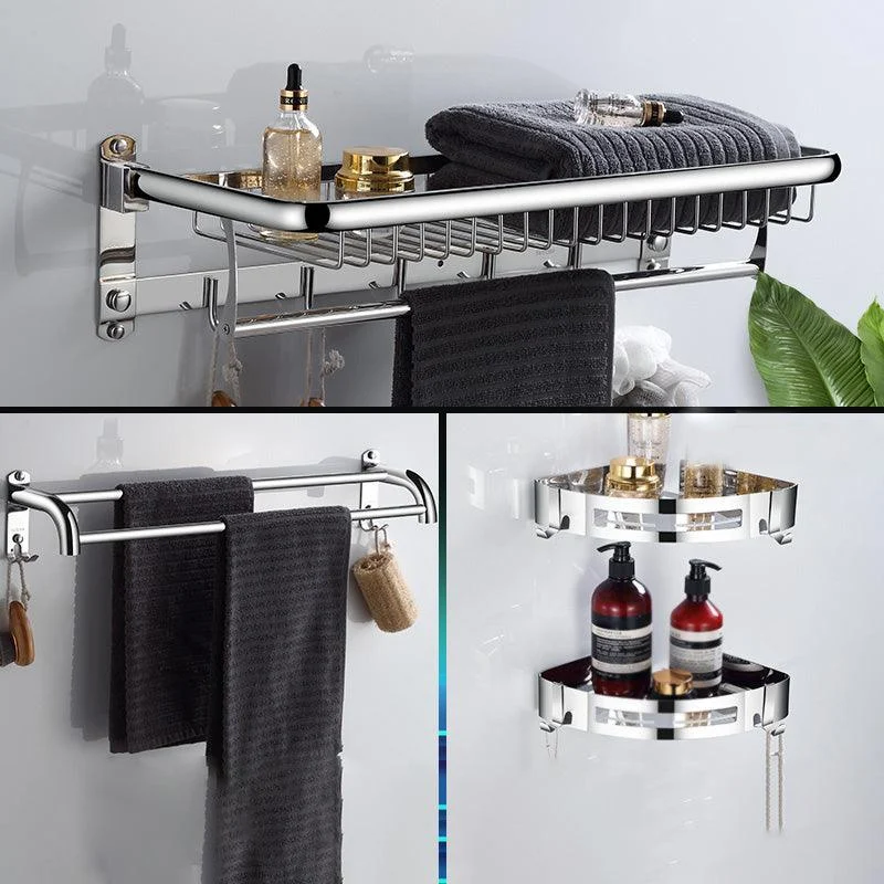 Modern Bathroom Accessories Hardware Set Silver Bathroom Hardware -Bathlova