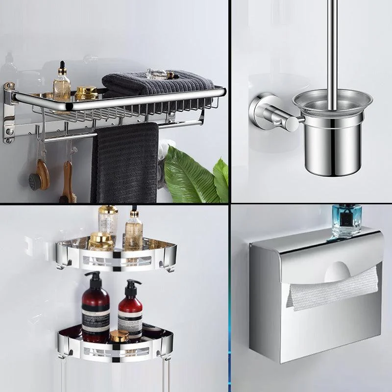 Modern Bathroom Accessories Hardware Set Silver Bathroom Hardware -Bathlova