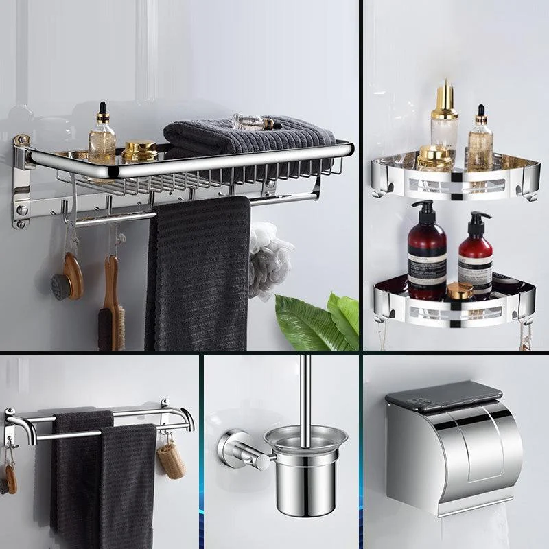 Modern Bathroom Accessories Hardware Set Silver Bathroom Hardware -Bathlova