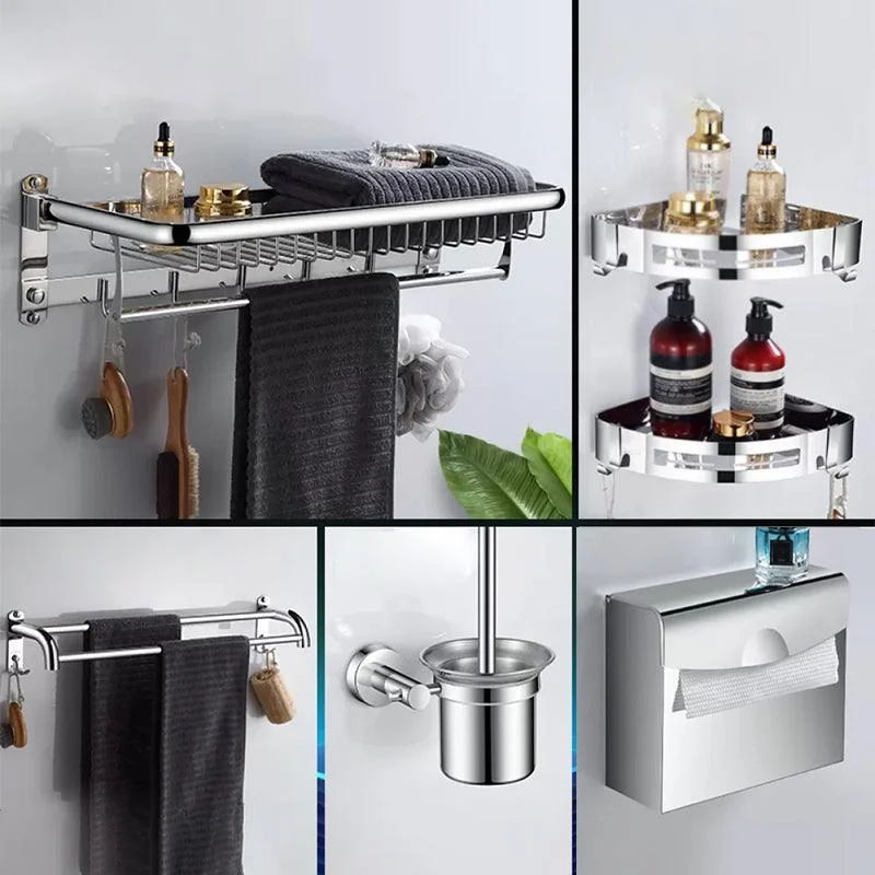 Modern Bathroom Accessories Hardware Set Silver Bathroom Hardware -Bathlova