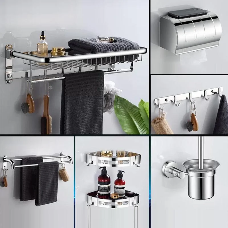 Modern Bathroom Accessories Hardware Set Silver Bathroom Hardware -Bathlova