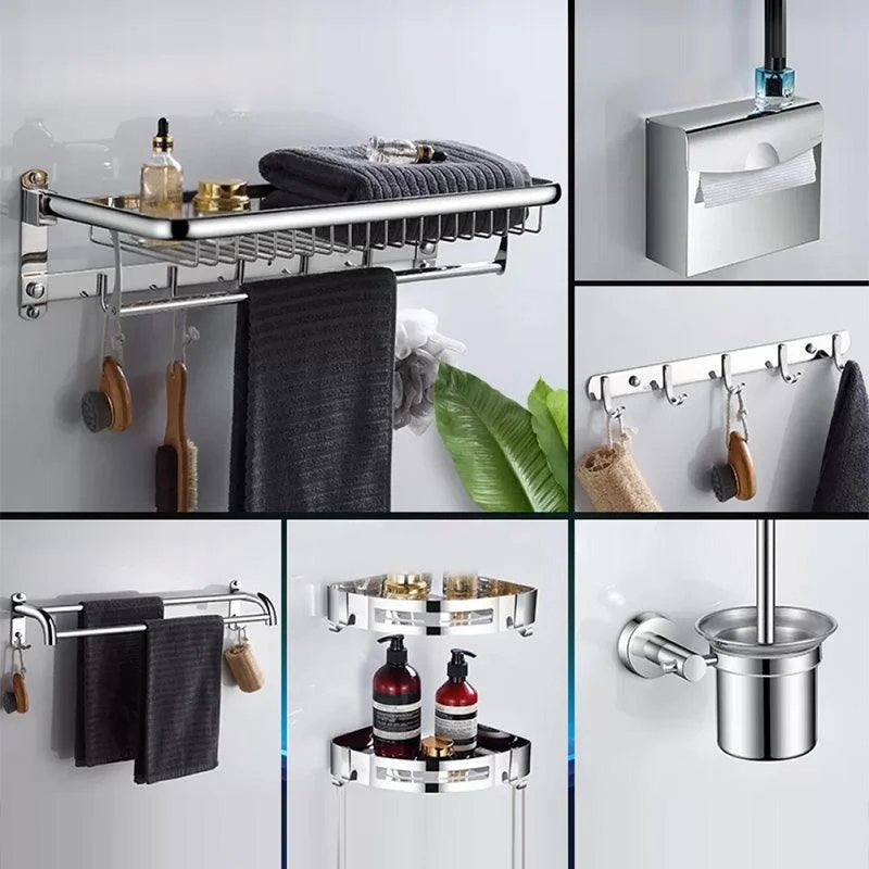 Modern Bathroom Accessories Hardware Set Silver Bathroom Hardware -Bathlova