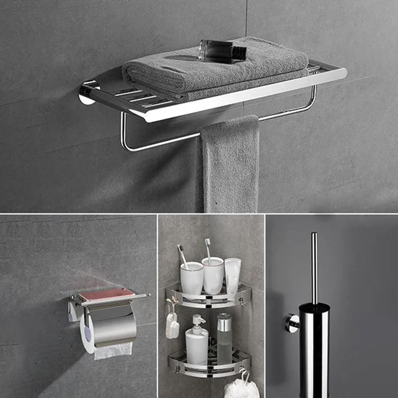 Modern Bathroom Accessories Hardware Set Silver Bathroom Hardware Set -Bathlova