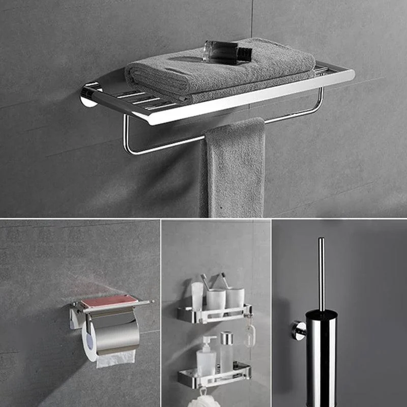 Modern Bathroom Accessories Hardware Set Silver Bathroom Hardware Set -Bathlova