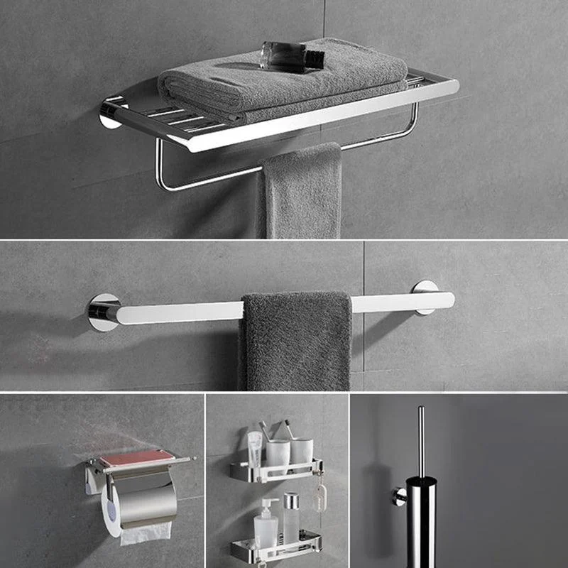 Modern Bathroom Accessories Hardware Set Silver Bathroom Hardware Set -Bathlova