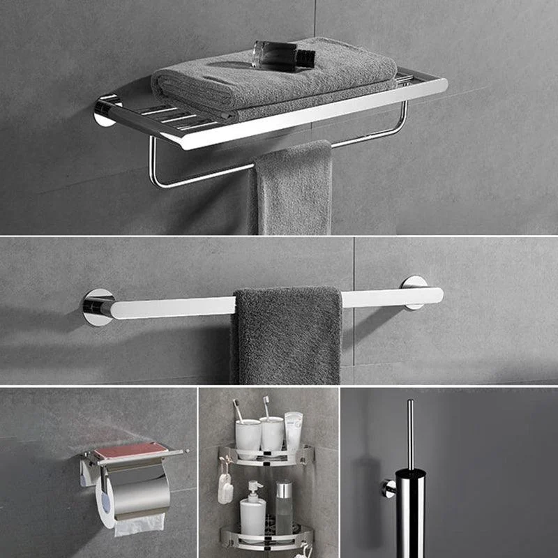 Modern Bathroom Accessories Hardware Set Silver Bathroom Hardware Set -Bathlova