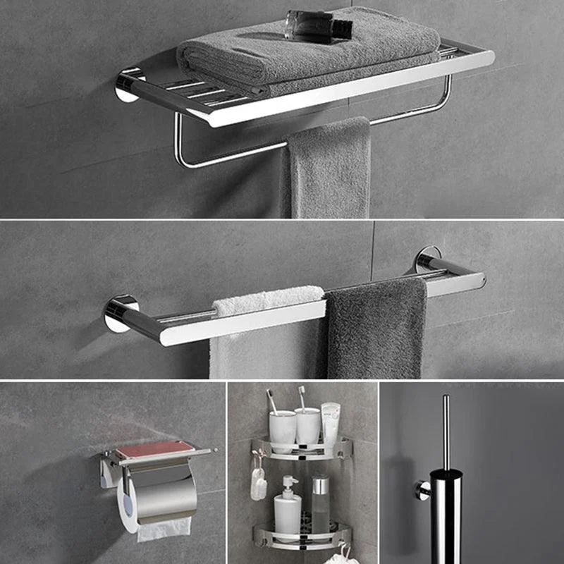 Modern Bathroom Accessories Hardware Set Silver Bathroom Hardware Set -Bathlova