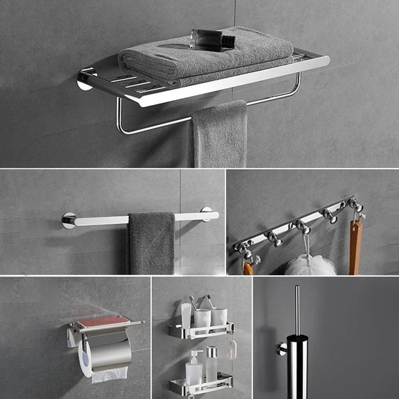 Modern Bathroom Accessories Hardware Set Silver Bathroom Hardware Set -Bathlova