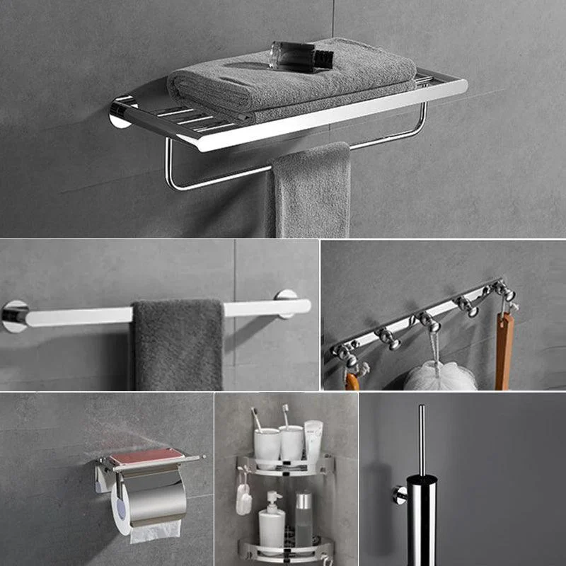 Modern Bathroom Accessories Hardware Set Silver Bathroom Hardware Set -Bathlova