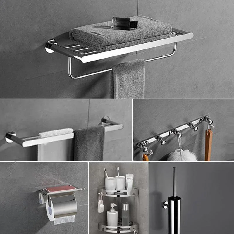 Modern Bathroom Accessories Hardware Set Silver Bathroom Hardware Set -Bathlova