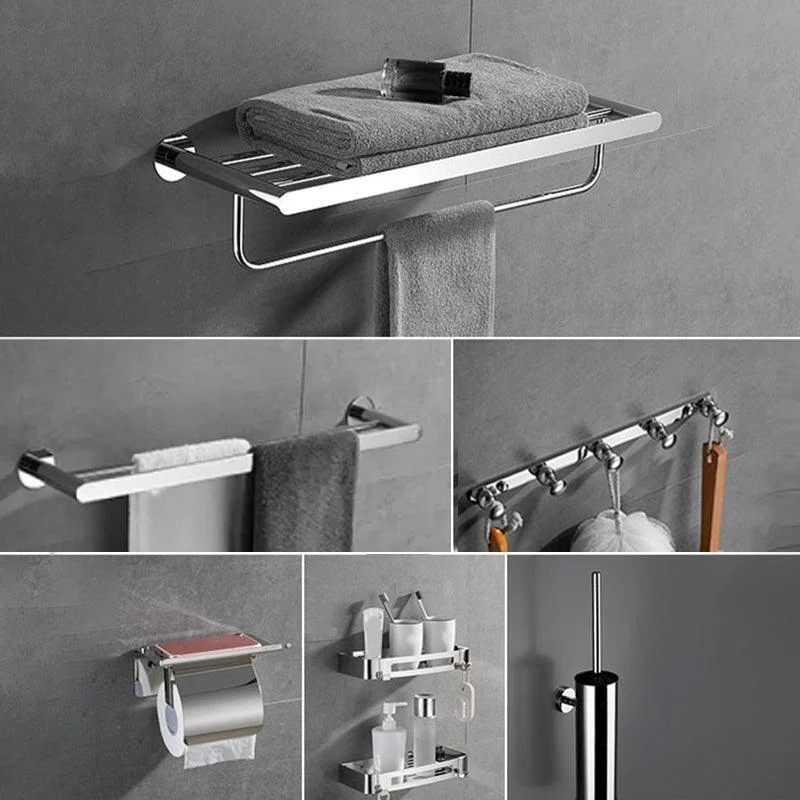 Modern Bathroom Accessories Hardware Set Silver Bathroom Hardware Set -Bathlova