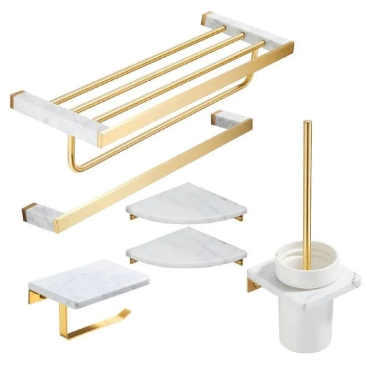 Modern Bathroom Accessory As Individual Or As a Set in Marble and Metal -Bathlova