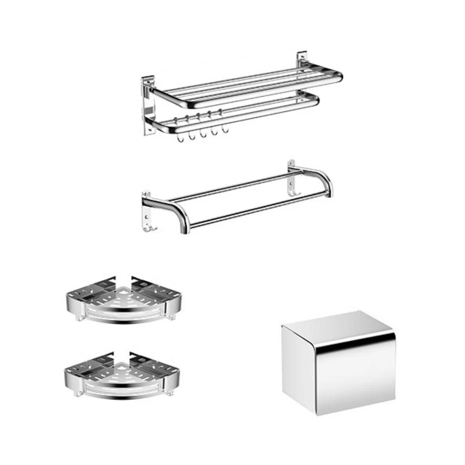 Modern Bathroom Accessory as Individualor as a Set Polished Chrome Bathroom Set -Bathlova