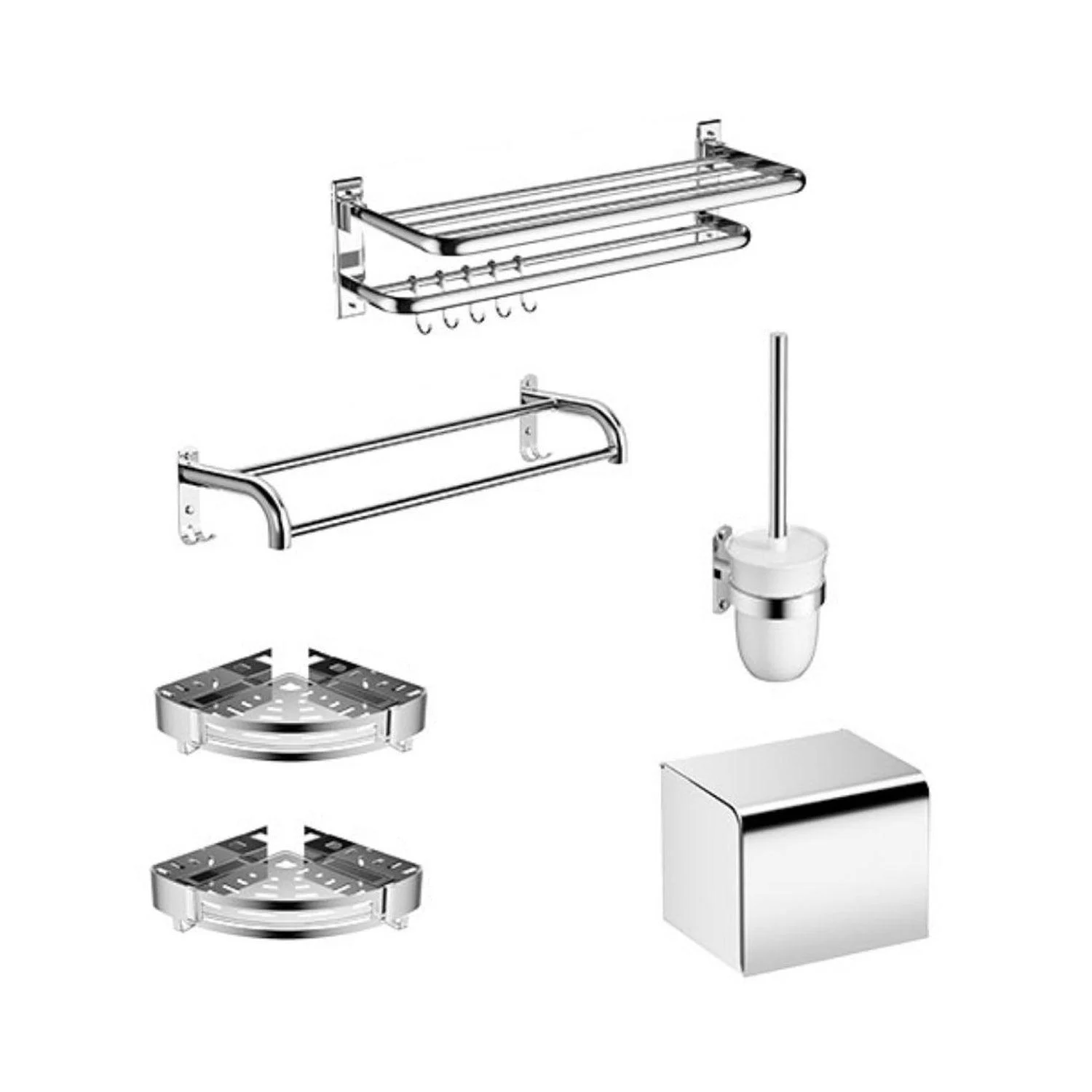 Modern Bathroom Accessory as Individualor as a Set Polished Chrome Bathroom Set -Bathlova