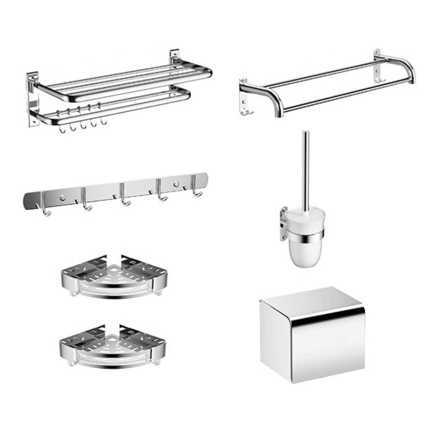 Modern Bathroom Accessory as Individualor as a Set Polished Chrome Bathroom Set -Bathlova