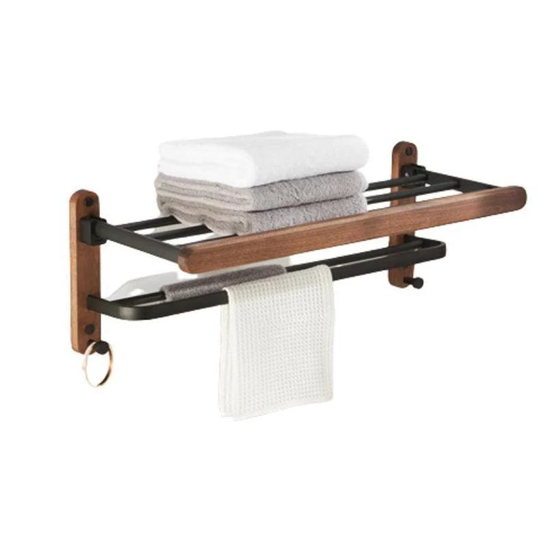 Modern Bathroom Accessory Kit Aluminum & Wood Bath Hardware Set -Bathlova