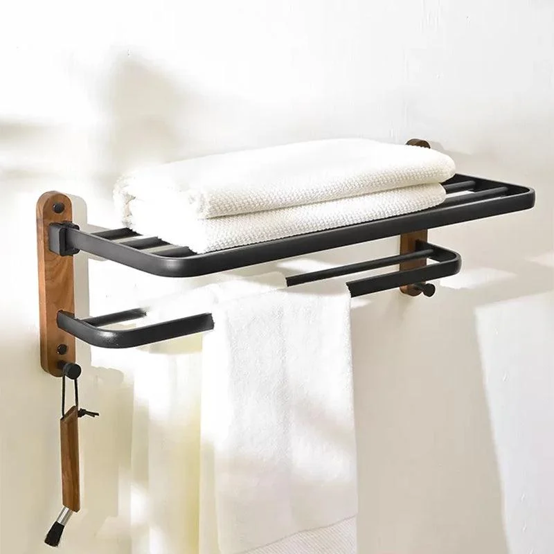 Modern Bathroom Accessory Kit Aluminum & Wood Bath Hardware Set -Bathlova