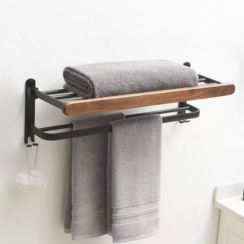 Modern Bathroom Accessory Kit Aluminum & Wood Bath Hardware Set -Bathlova